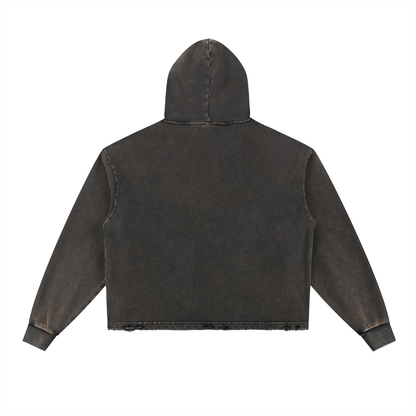 Weird Ones Vintage Washed Frayed-Hem Hoodie