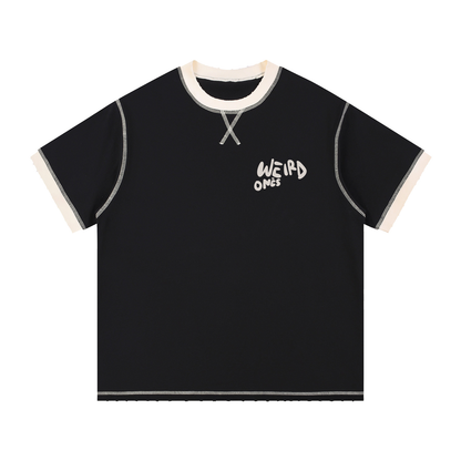 Trippy Face Contrast-Stitched Cotton T-Shirt