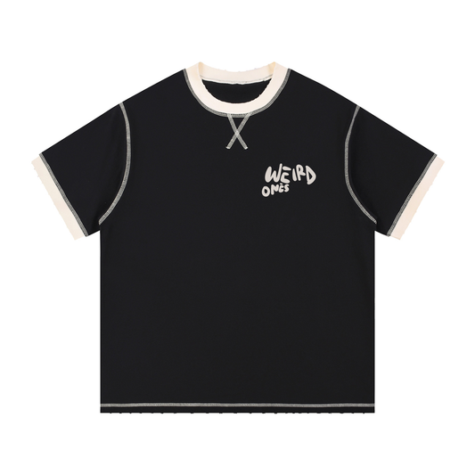 Trippy Face Contrast-Stitched Cotton T-Shirt