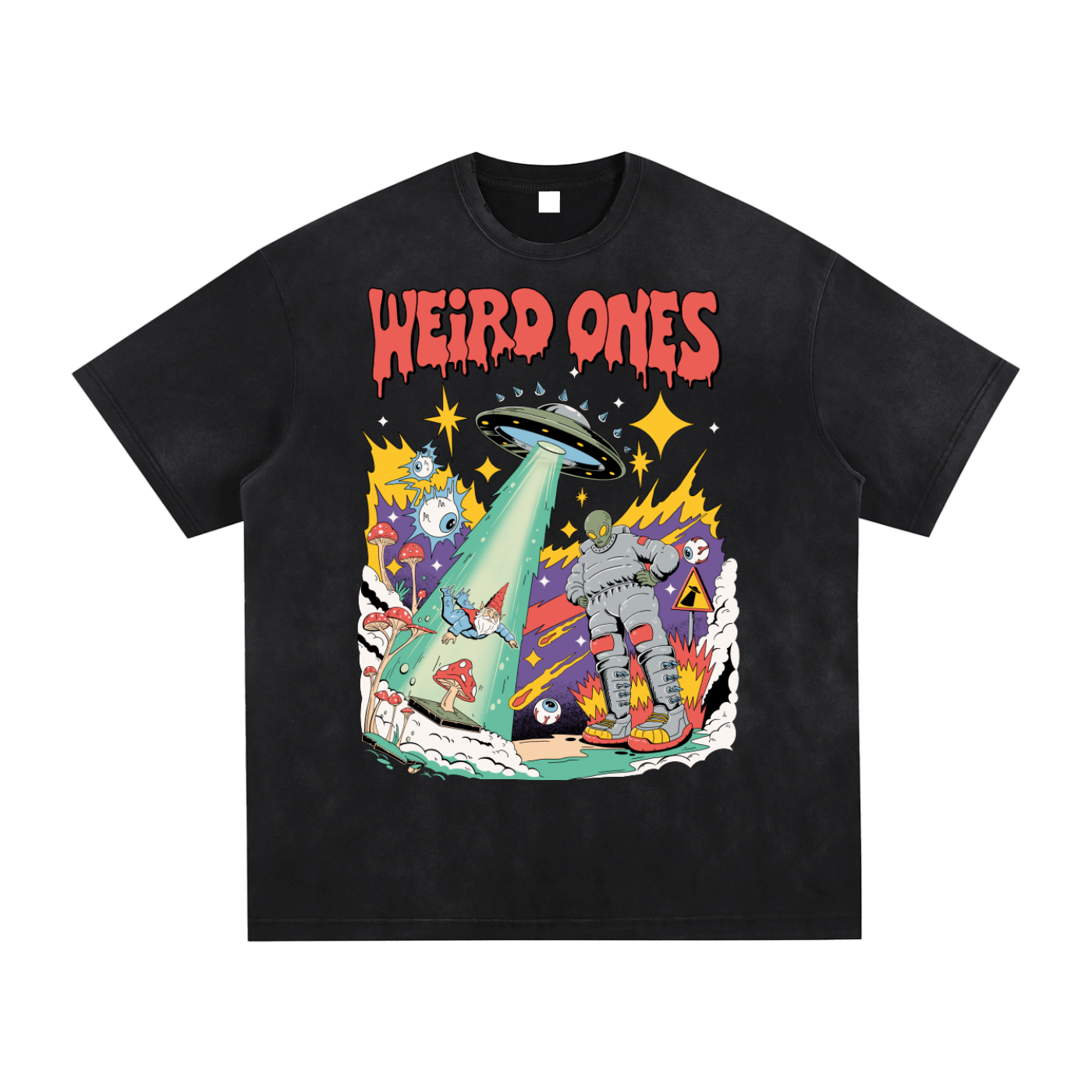 Weird Ones Vintage Washed Hand-Frayed T-Shirt