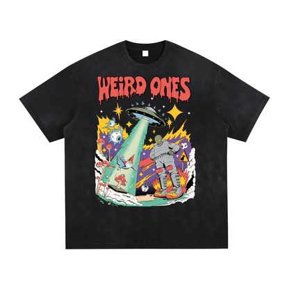 Weird Ones Vintage Washed Hand-Frayed T-Shirt