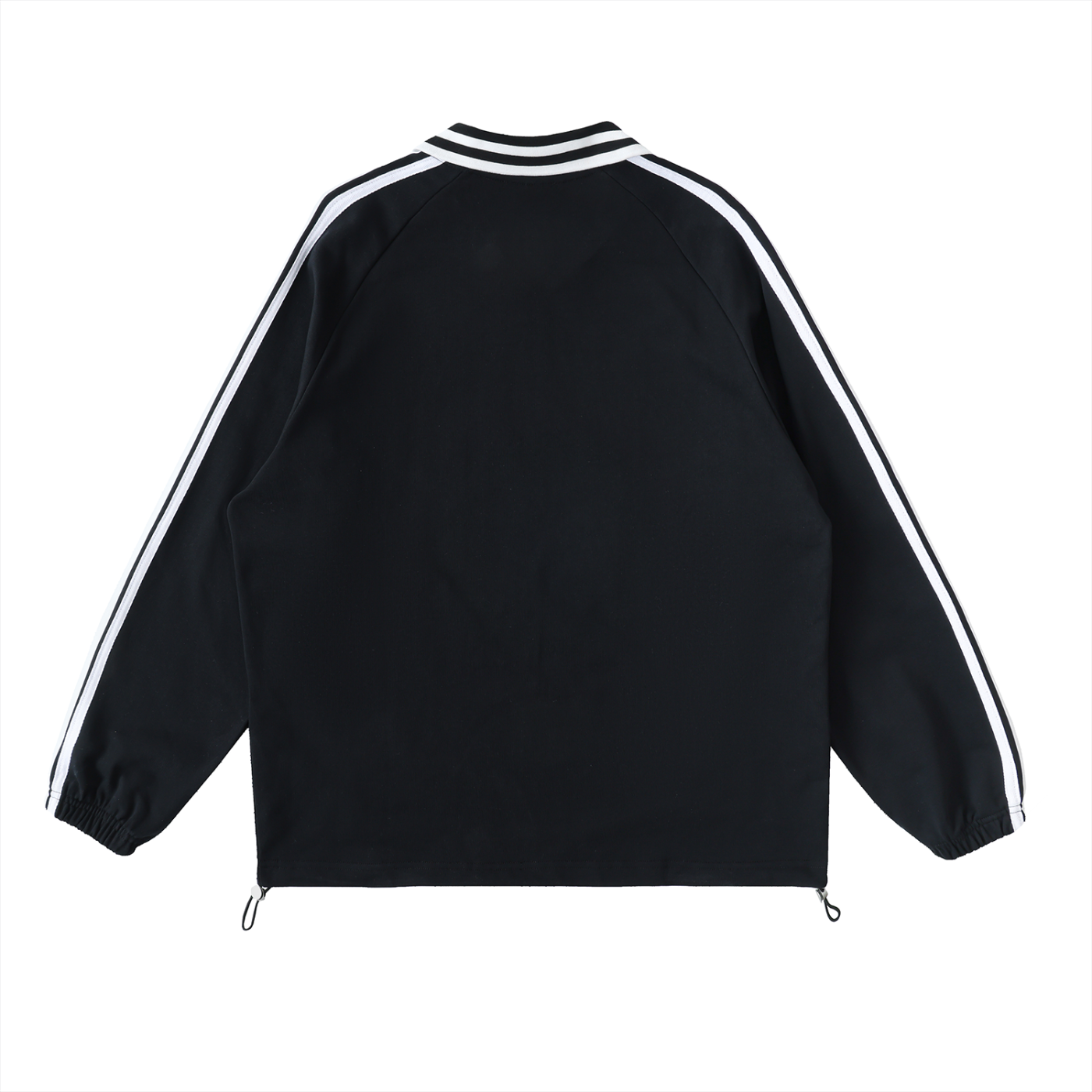 Trippy Face Contrast Striped Lapel Collar Sweatshirt