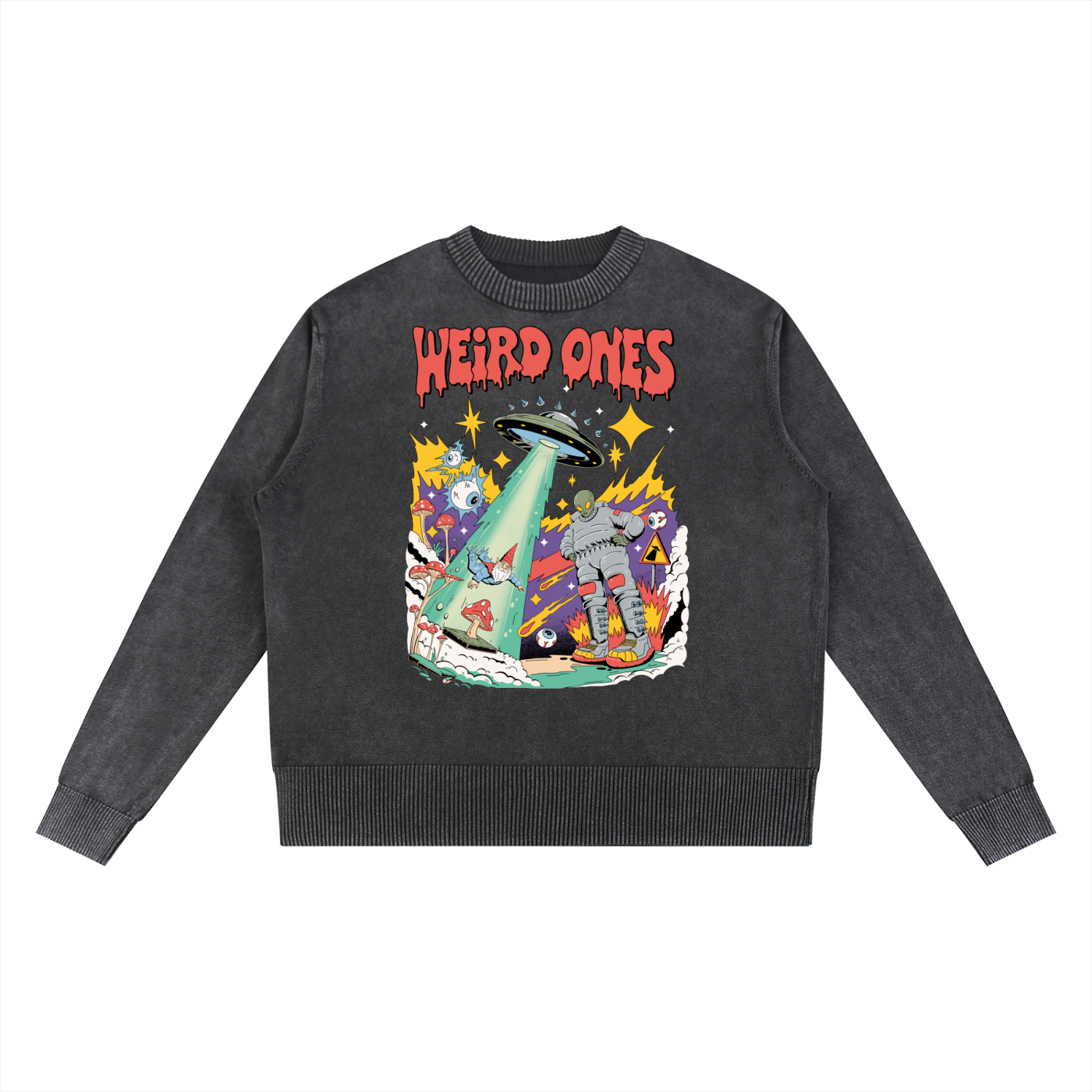 Weird Ones Mineral Wash Oversized Sweater