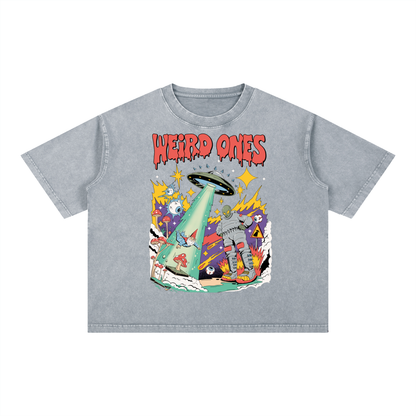 Weird Ones UFO Mineral Wash Boxy Cotton T-Shirt