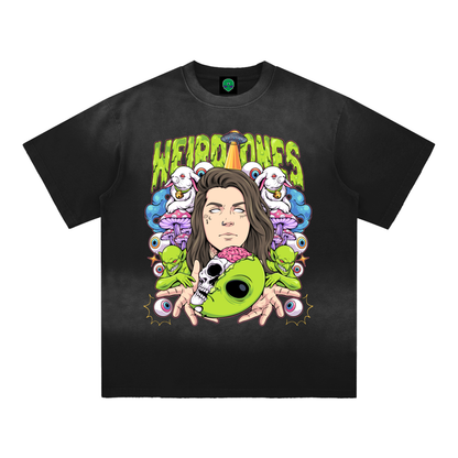 Weird Ones Sun Fade Hand-Frayed Cotton T-Shirt