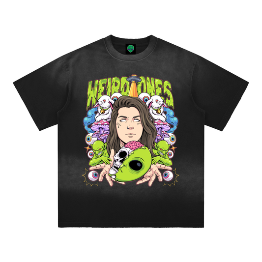 Weird Ones Sun Fade Hand-Frayed Cotton T-Shirt