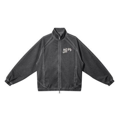 Trippy Face Unisex Vintage Wash Full Zip Mesh Jacket