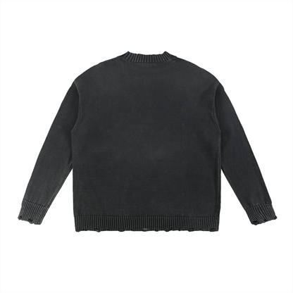 Vintage Washed Hand-Frayed Sweater