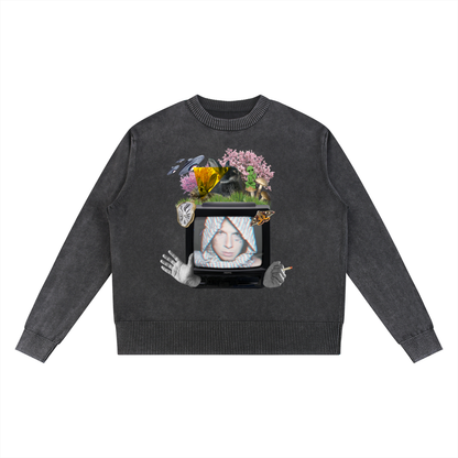 No Box Mineral Wash Oversized Sweater