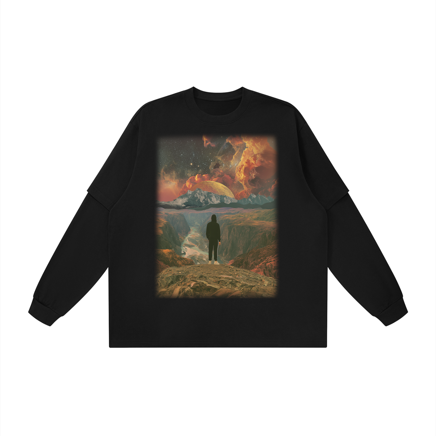 Fell From Heaven Unisex Layered Oversized T-Shirt