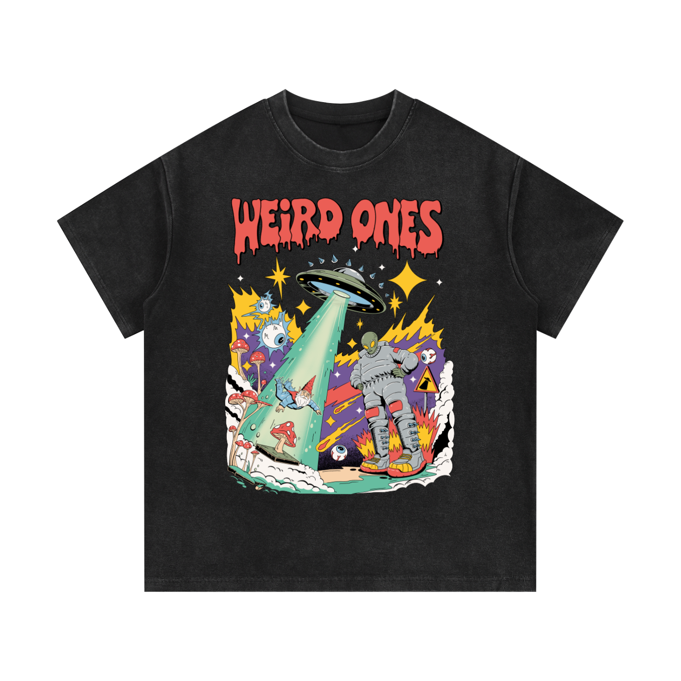 Weird Ones Vintage Mineral Wash Waffle Knit T-Shirt