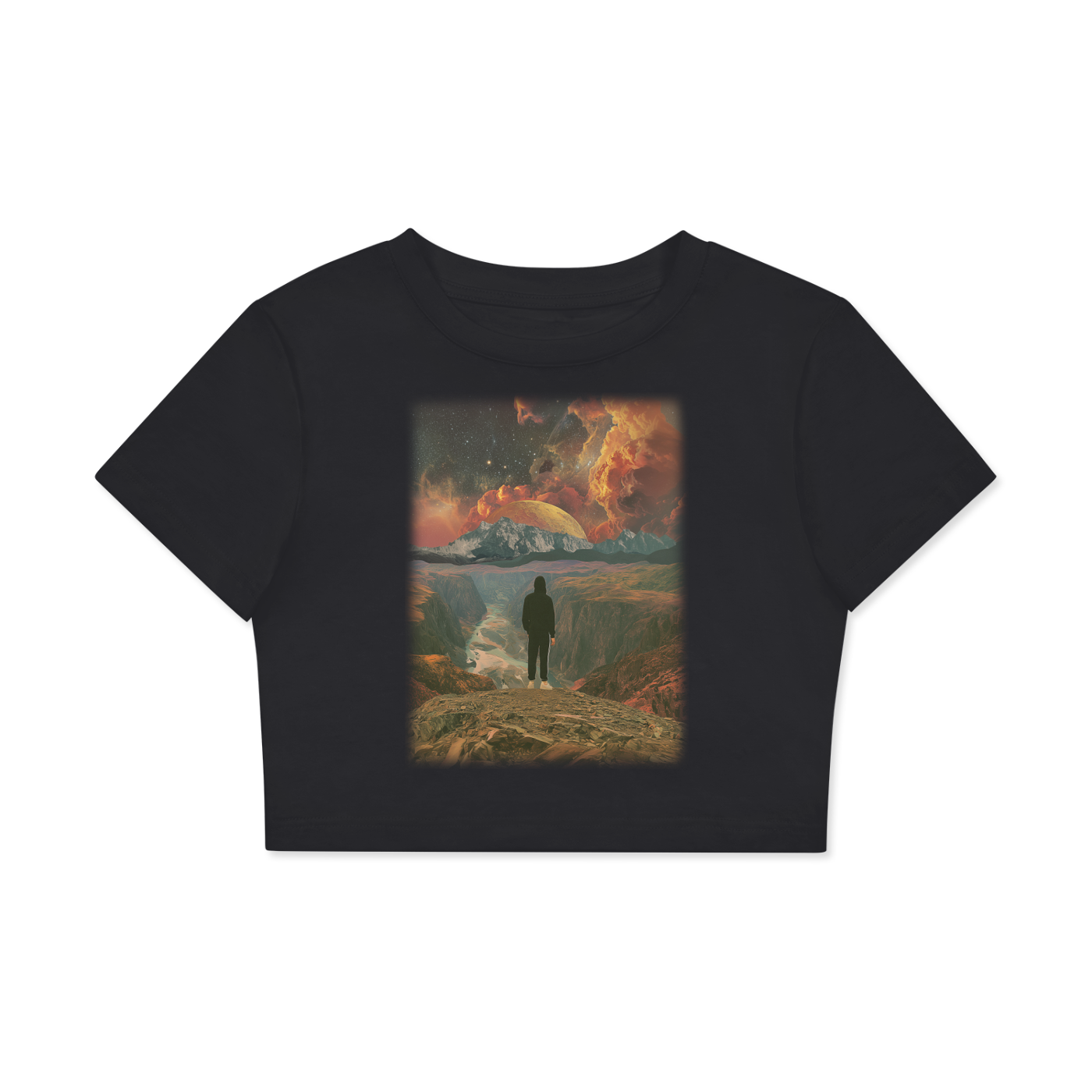 Fell From Heaven Fitted Crop Cotton T-Shirt