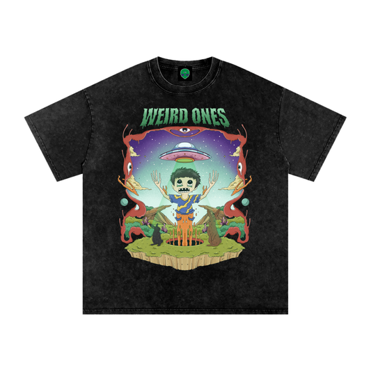 Weird Ones Snow Washed Oversized Cotton T-Shirt