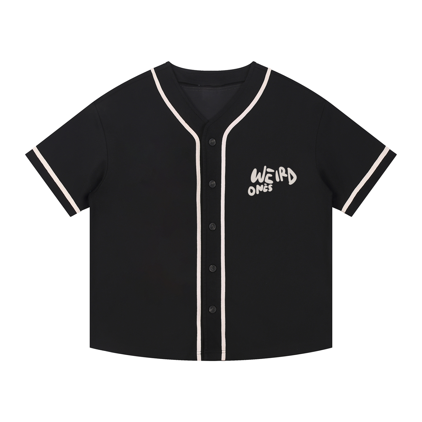 Trippy Face Contrast Piped Button-Up Jersey
