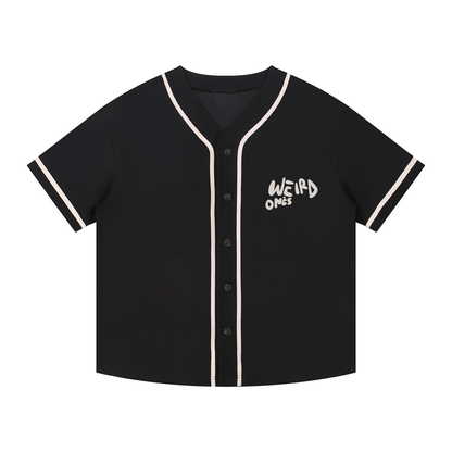 Trippy Face Contrast Piped Button-Up Jersey