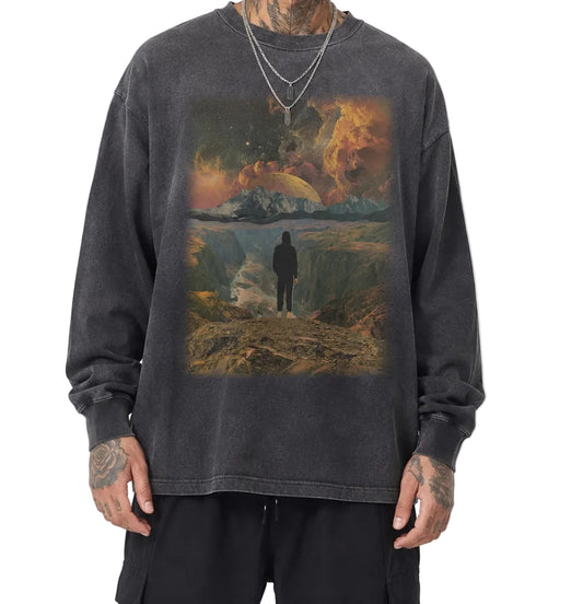 Fell From Heaven Gradient Washed Long Sleeve T-Shirt