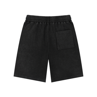 Trippy Face Mineral Wash Waffle Knit Shorts